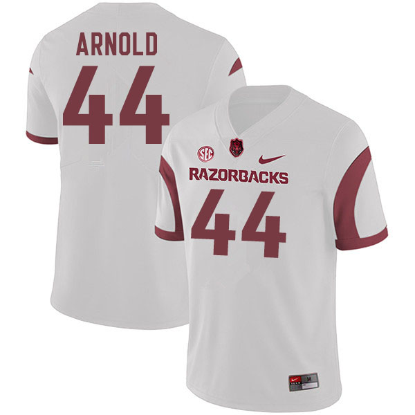 Men #44 Jermarcus Arnold Arkansas Razorbacks College Football Jerseys Sale-White